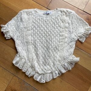 Zara Cream colored crochet style top
